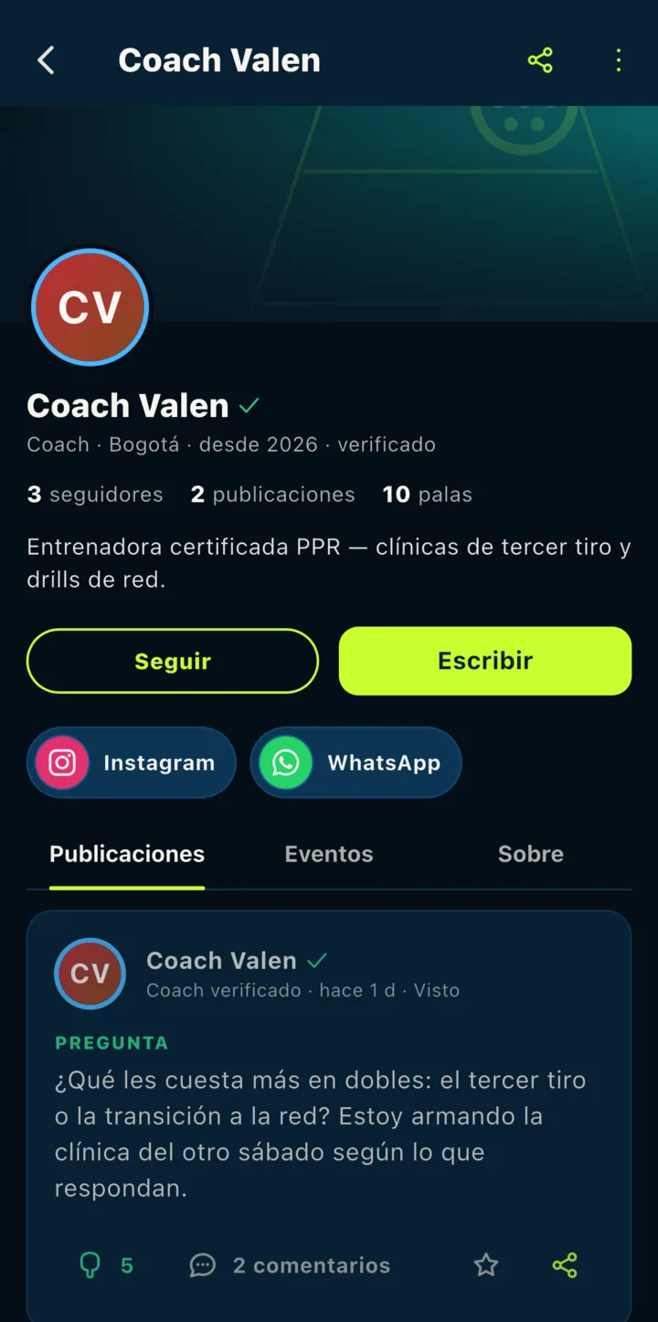 El creador: Perfil verificado con redes, WhatsApp y sus eventos